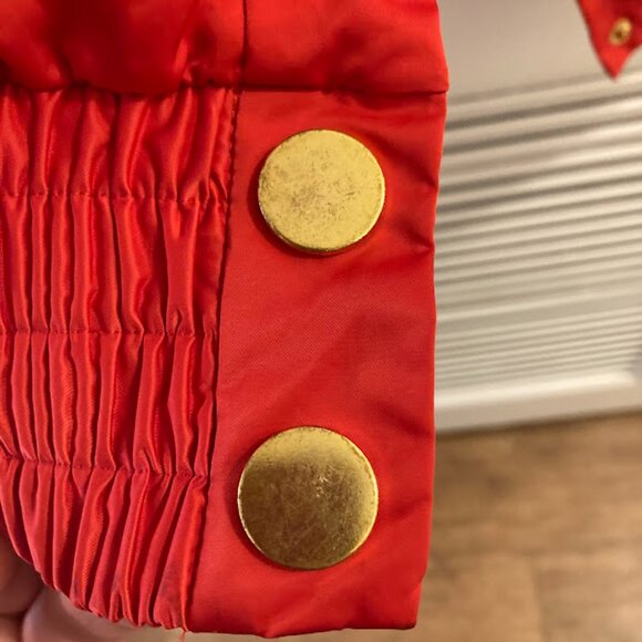 Victoria's Secret Sport Satin Bomber Jacket, Red w/ Gold Buttons - Size Medium - Picture 6 of 6